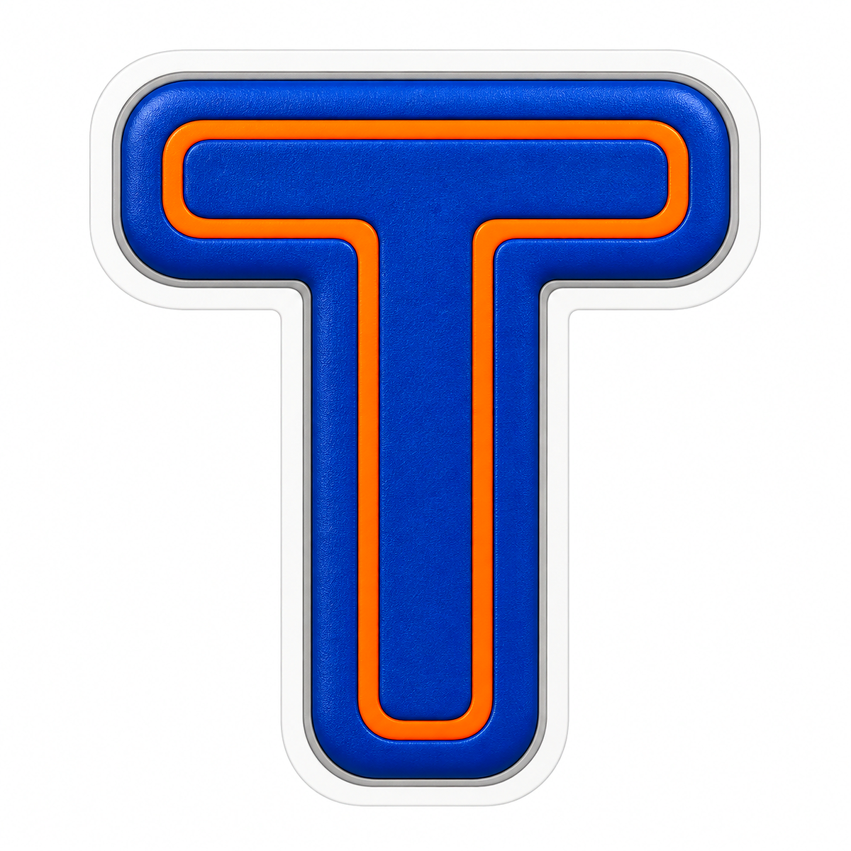 Blue Orange Line Letter T Art Vinyl Decal Stickers