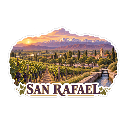 San Rafael Vineyard Mountain Sunset Art Vinyl Decal Stickers