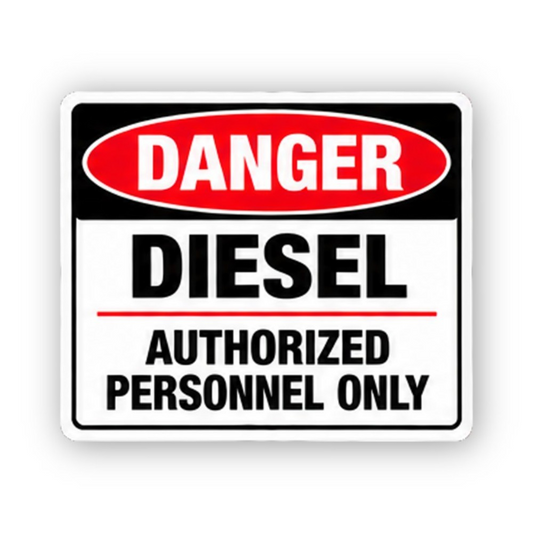 Black Danger Diesel Authorized Text Wide Panel Vinyl Decal Stickers