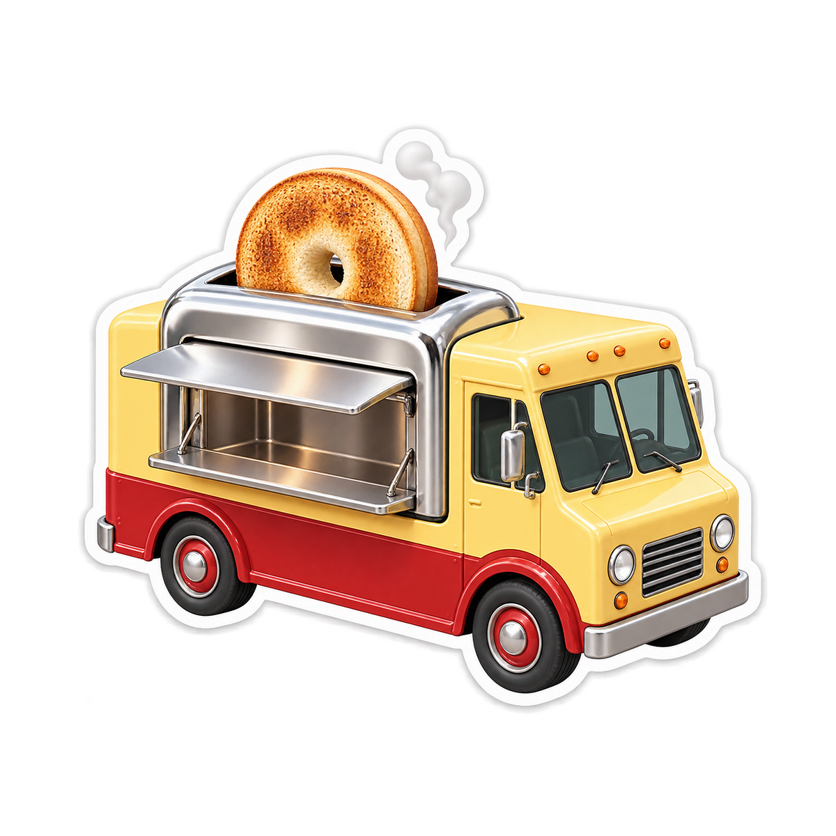 Bagel Toaster Food Truck Art Vinyl Decal Stickers