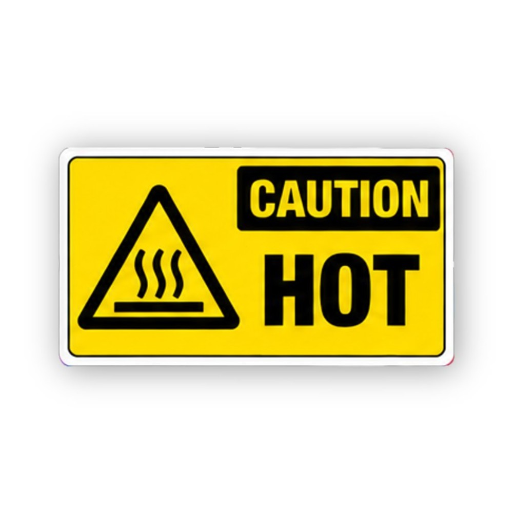 Yellow Hot Three Heat Waves Panel Vinyl Decal Stickers