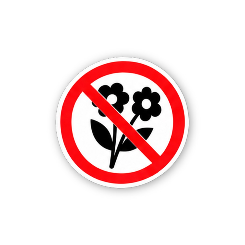 Red Crossed Two Flowers Small Circle Vinyl Decal Stickers