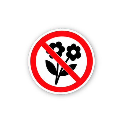 Red Crossed Two Flowers Small Circle Vinyl Decal Stickers