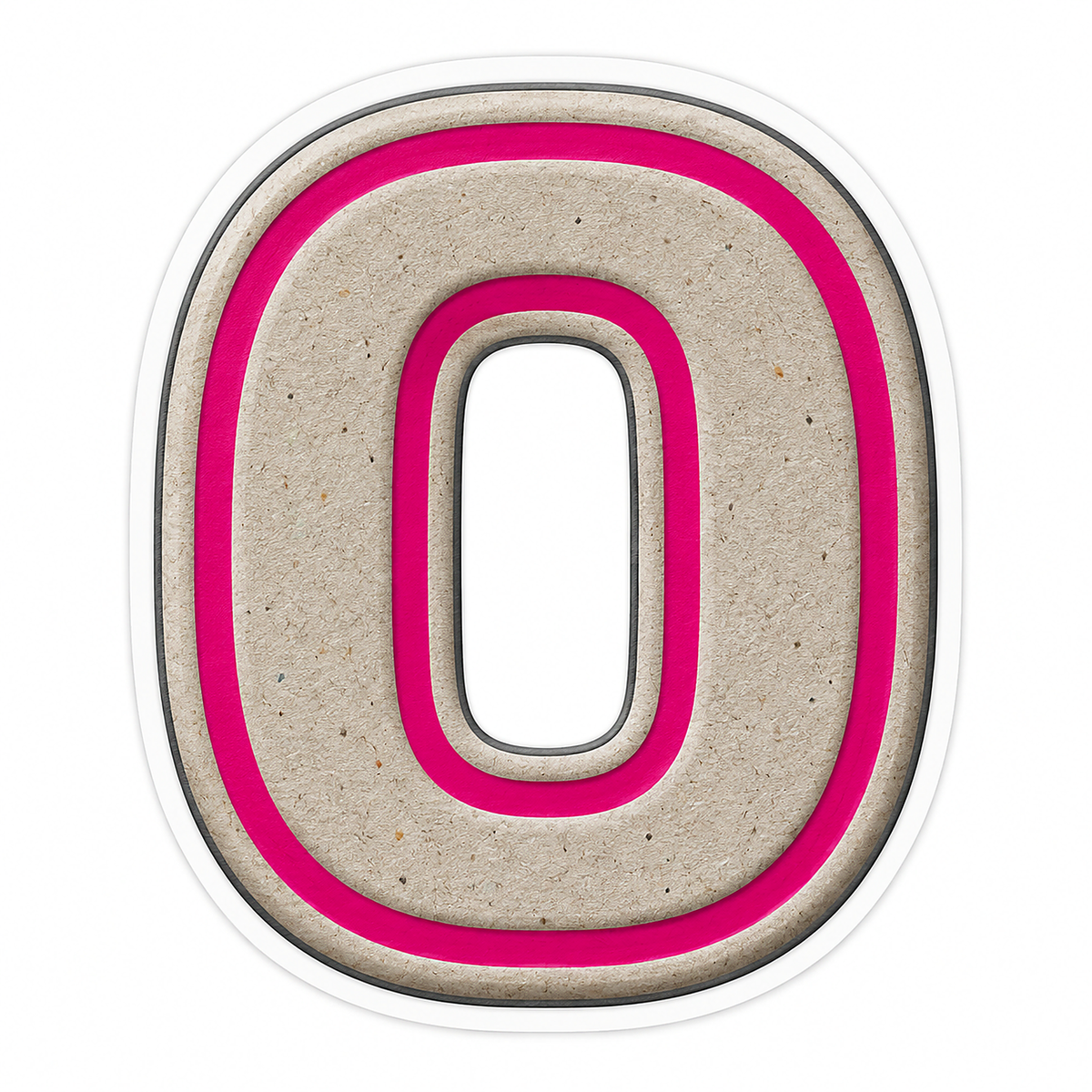 Warm Gray Magenta Stripe Letter O Vinyl Decal Stickers