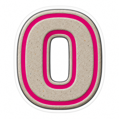 Warm Gray Magenta Stripe Letter O Vinyl Decal Stickers