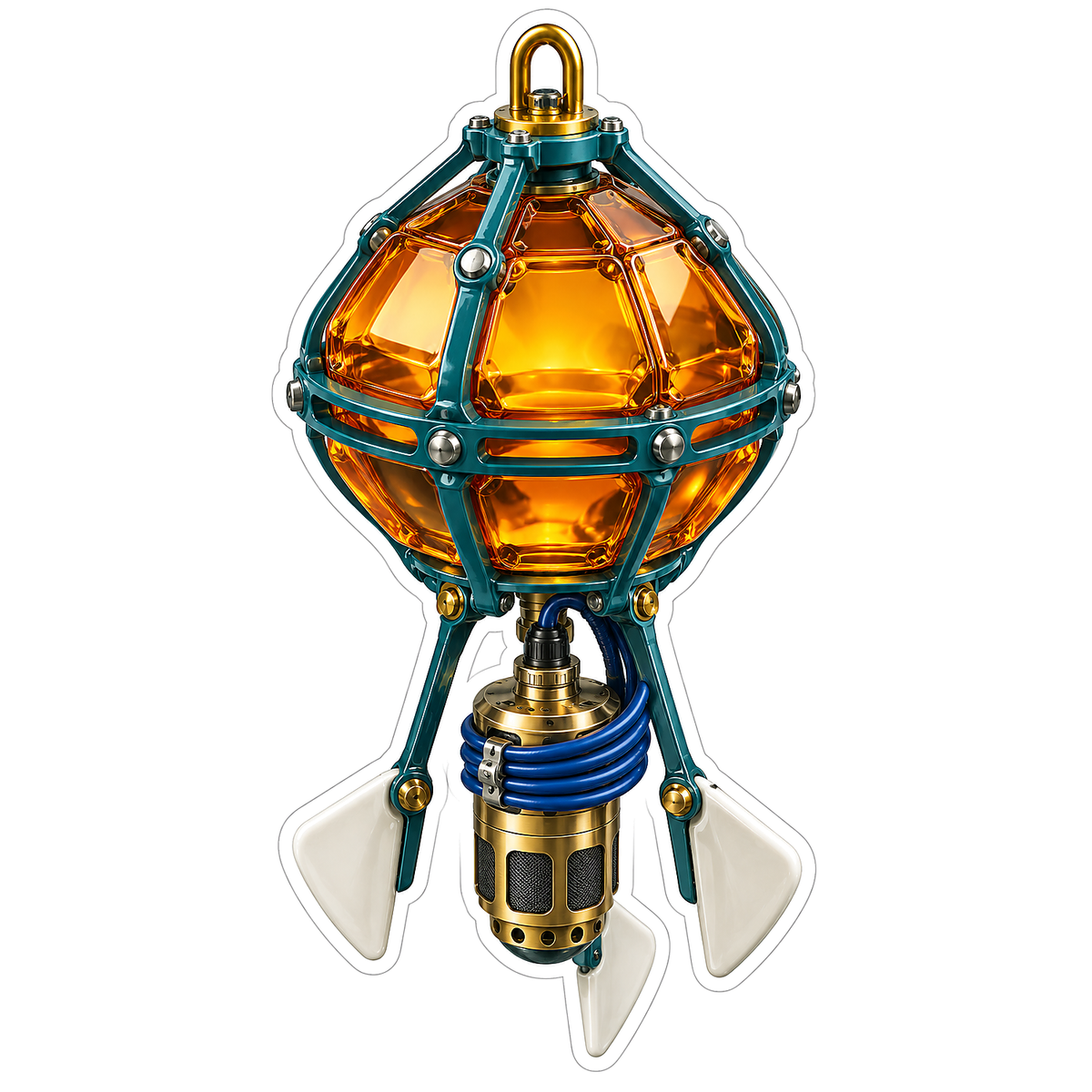 Amber Glass Brass Underwater Buoy Art Vinyl Decal Stickers