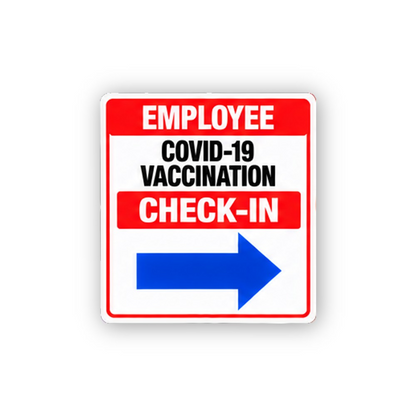 Red Employee Check In Blue Right Arrow Portrait Vinyl Decal Stickers