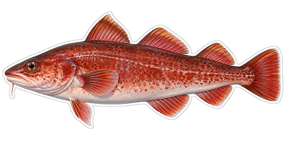 Red Speckled Fish Three Dorsal Fins Art Vinyl Decal Stickers