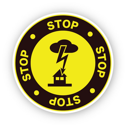 Yellow Stop Ring Cloud House Bolt Circle Vinyl Decal Stickers