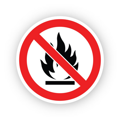 Red Crossed Tall Flame Baseline Circle Vinyl Decal Stickers