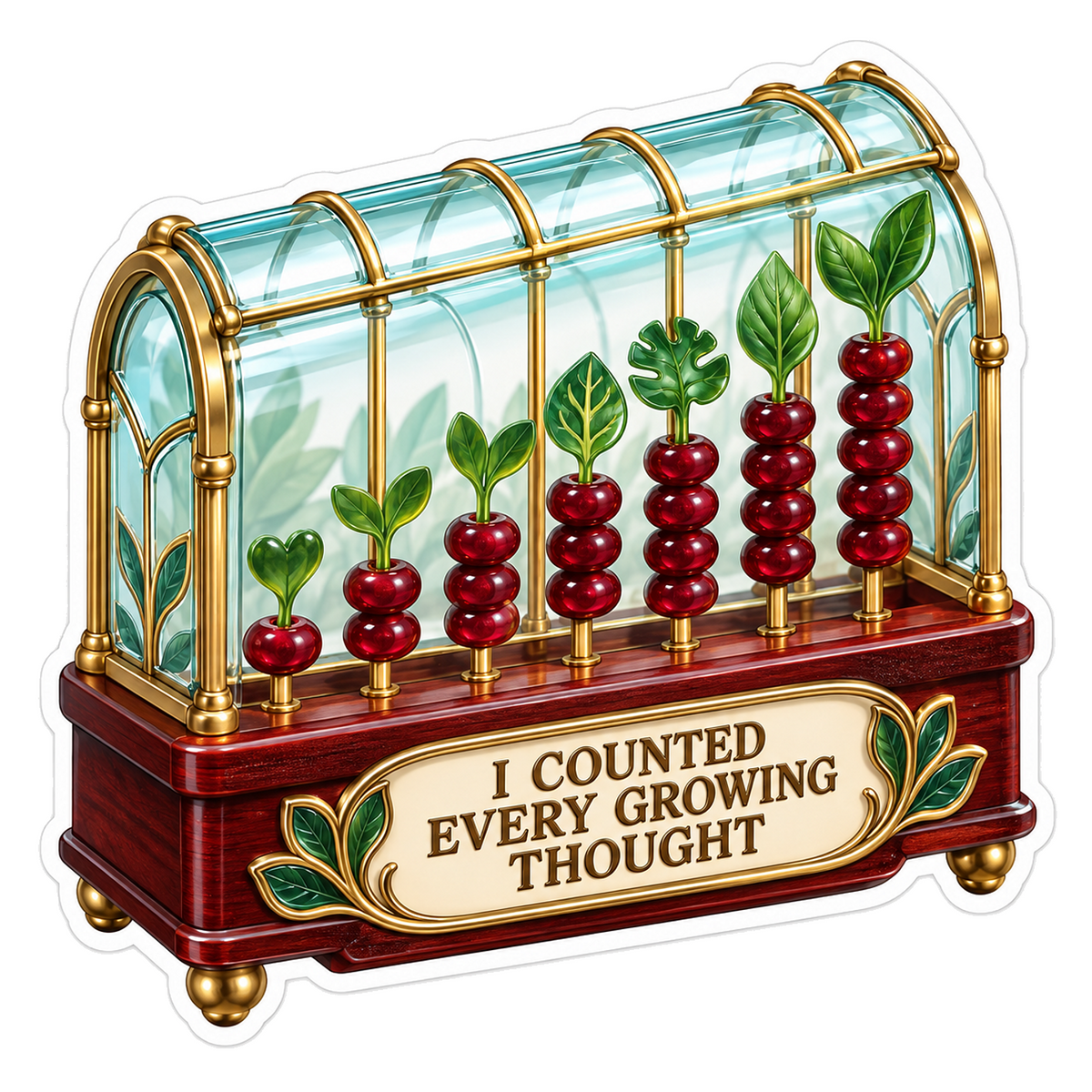 Glass Greenhouse Leaf Abacus Art Vinyl Decal Stickers