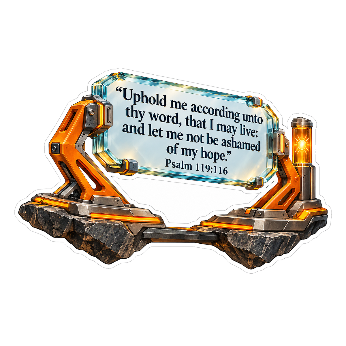 Orange Support Frame with Glass Psalm Plaque Vinyl Decal Stickers