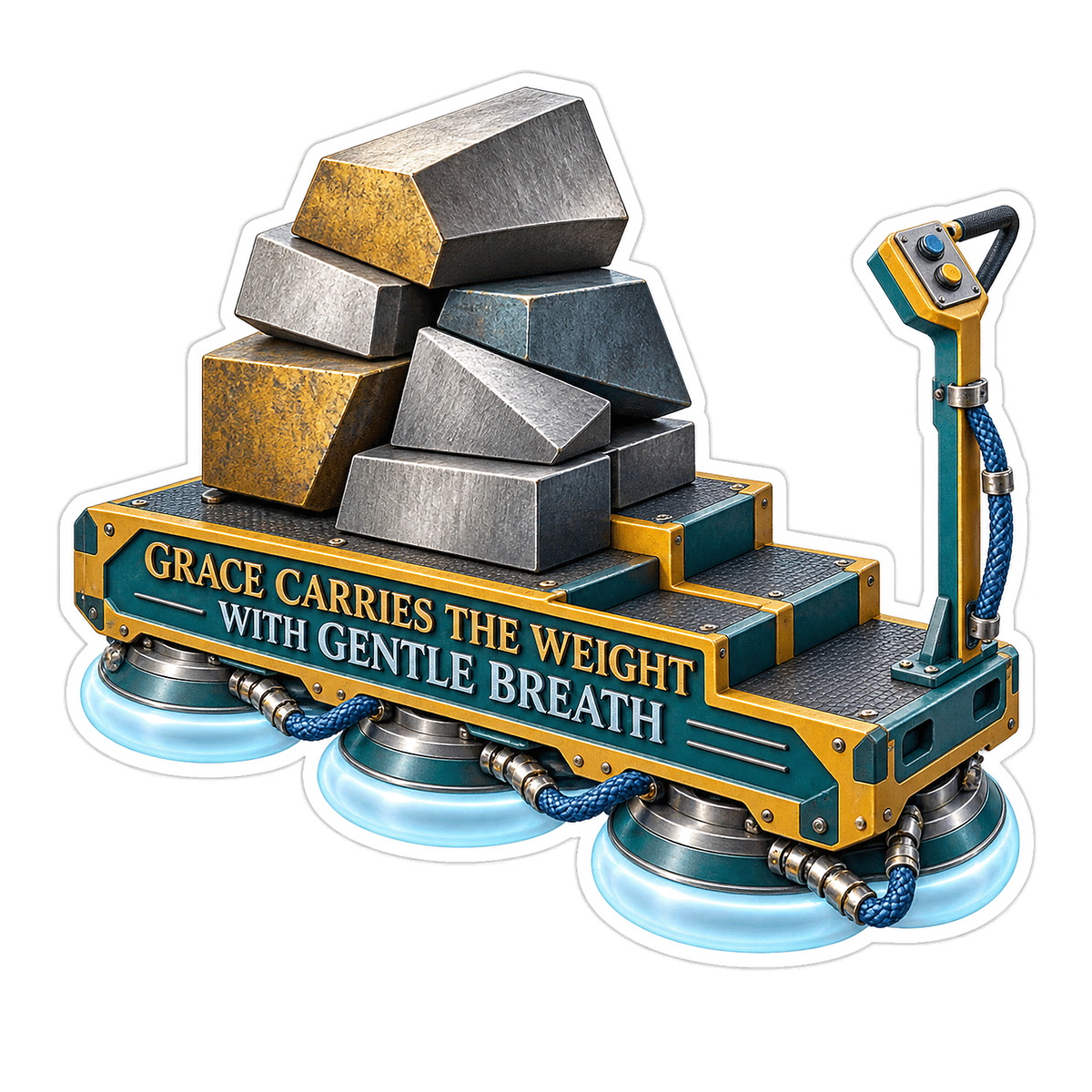 Metal Blocks on Platform Grace Art Vinyl Decal Stickers