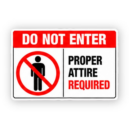 Red Proper Attire Crossed Standing Figure Panel Vinyl Decal Stickers