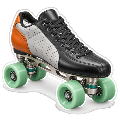 Black Silver Skate with Mint Wheels Vinyl Decal Stickers