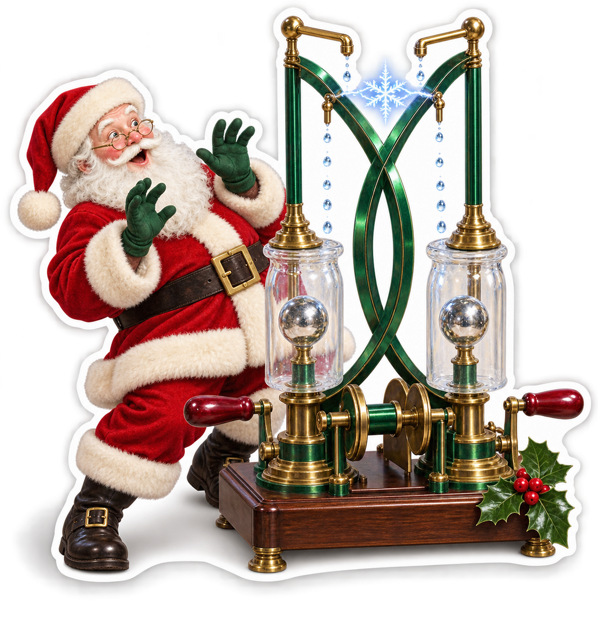 Santa Green Water Drop Machine Art Vinyl Decal Stickers