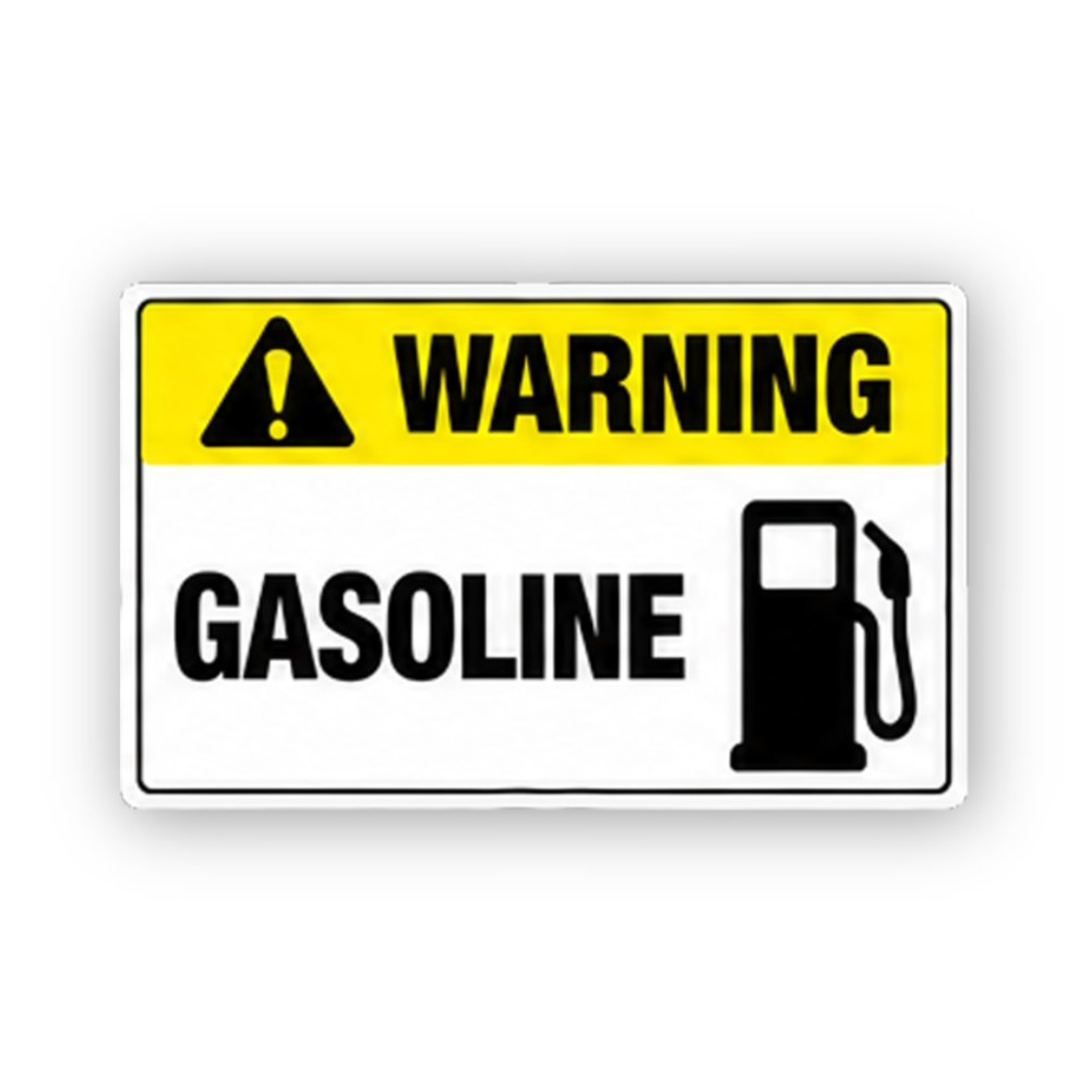 Yellow Gasoline Black Pump Panel Vinyl Decal Stickers
