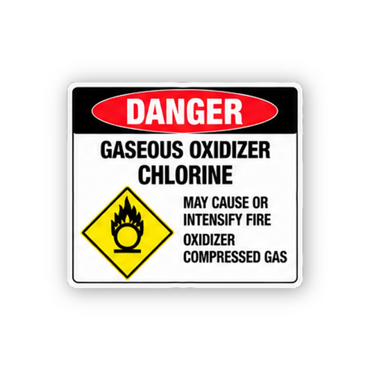 Black Danger Chlorine Flame Circle Diamond Panel Vinyl Decal Stickers