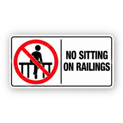 Black No Sitting Railings Figure Panel Vinyl Decal Stickers