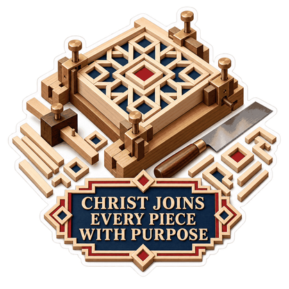 Wooden Geometric Joinery Christ Art Vinyl Decal Stickers