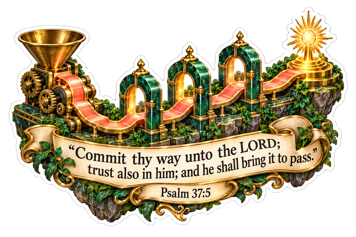 Golden Path Green Arches Psalm Quote Art Vinyl Decal Stickers