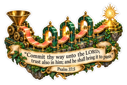 Golden Path Green Arches Psalm Quote Art Vinyl Decal Stickers