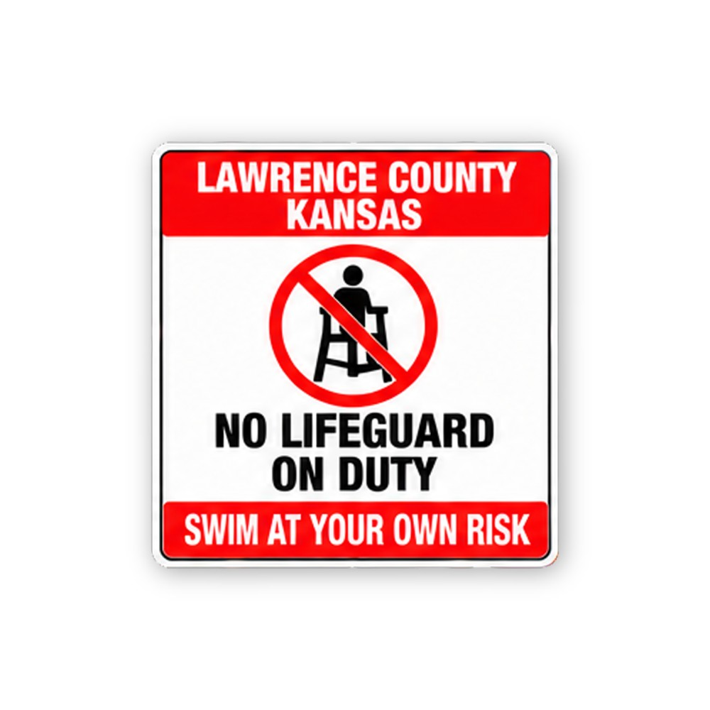 Red Lawrence County Lifeguard Portrait Vinyl Decal Stickers