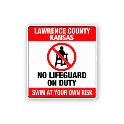 Red Lawrence County Lifeguard Portrait Vinyl Decal Stickers