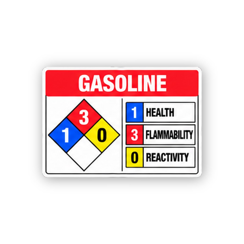 Red Gasoline Diamond Three Number Rows Panel Vinyl Decal Stickers