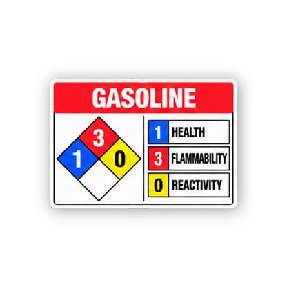 Red Gasoline Diamond Three Number Rows Panel Vinyl Decal Stickers