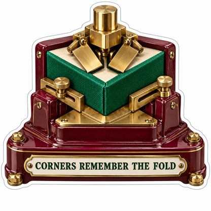 Brass Corner Press Over Green Square Block Art Vinyl Decal Stickers