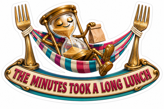 Hourglass Hammock Between Golden Forks Art Vinyl Decal Stickers