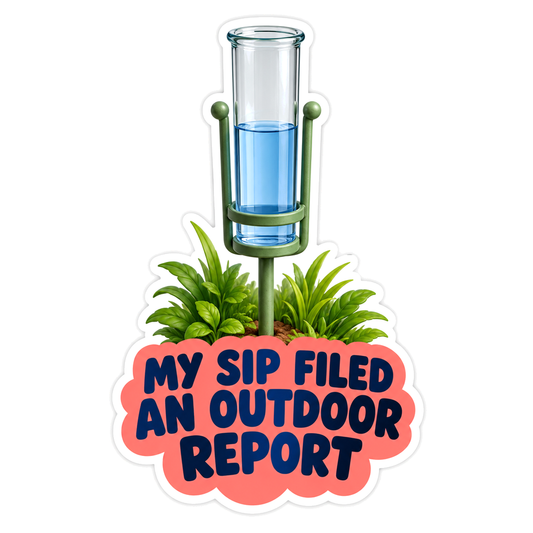 Glass Rain Gauge with Outdoor Report Quote Vinyl Decal Stickers