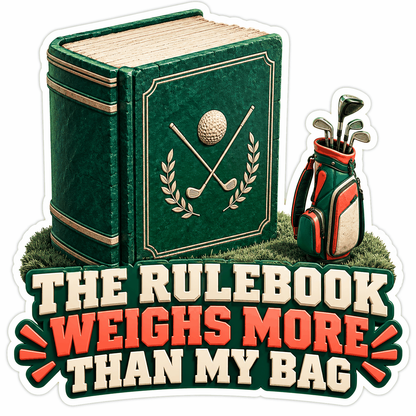 Large Green Golf Rulebook Quote Art Vinyl Decal Stickers
