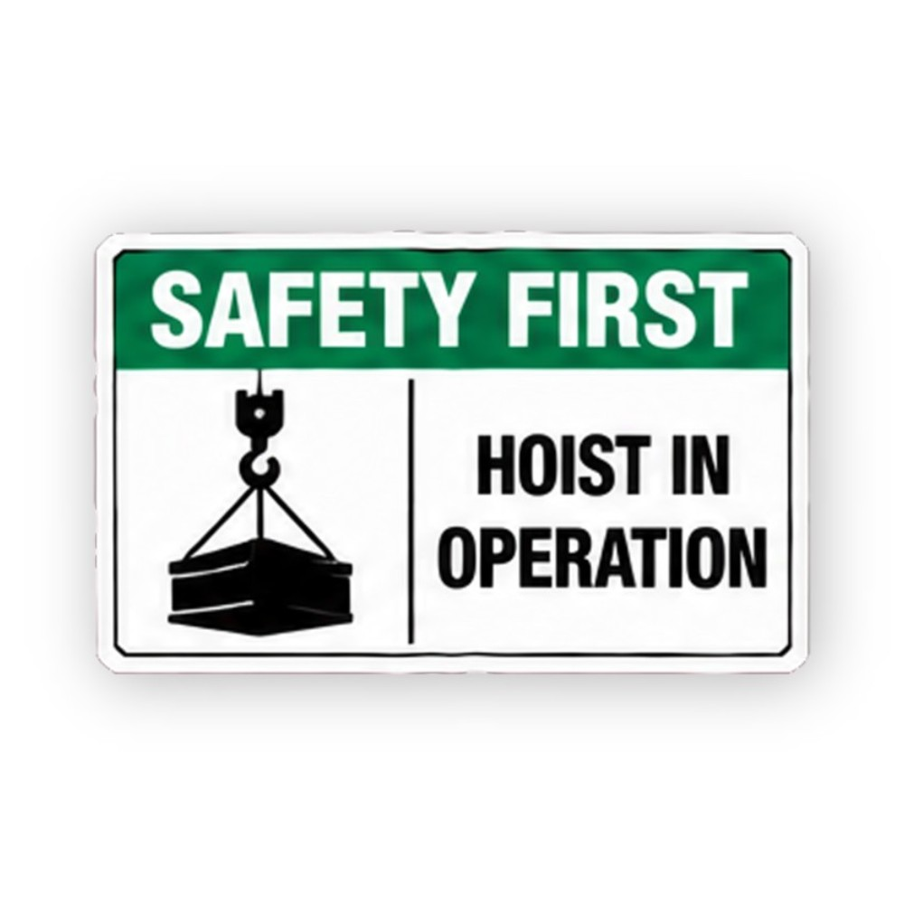 Green Hoist Suspended Metal Load Panel Vinyl Decal Stickers