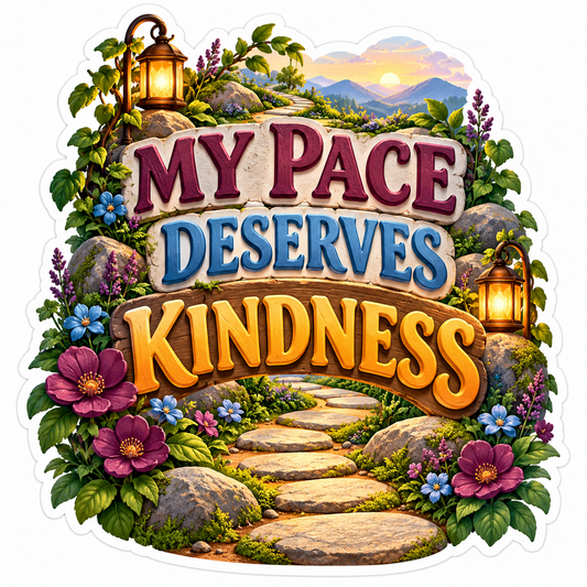 Floral Stone Path Kindness Quote Art Vinyl Decal Stickers