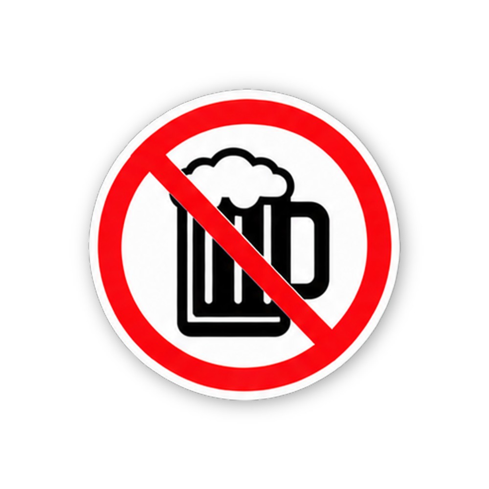 Red Crossed Foaming Beer Mug Circle Vinyl Decal Stickers