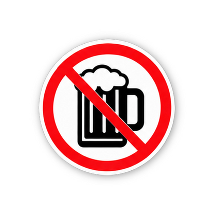 Red Crossed Foaming Beer Mug Circle Vinyl Decal Stickers