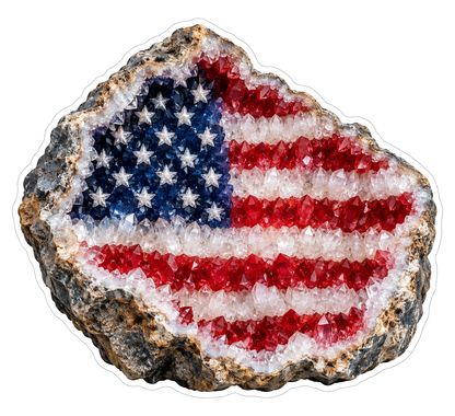 USA Flag Quartz Geode Art Vinyl Decal Stickers