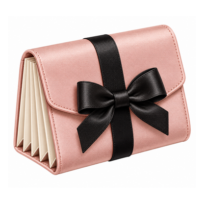 Blush Accordion Folder Black Bow Art Vinyl Decal Stickers
