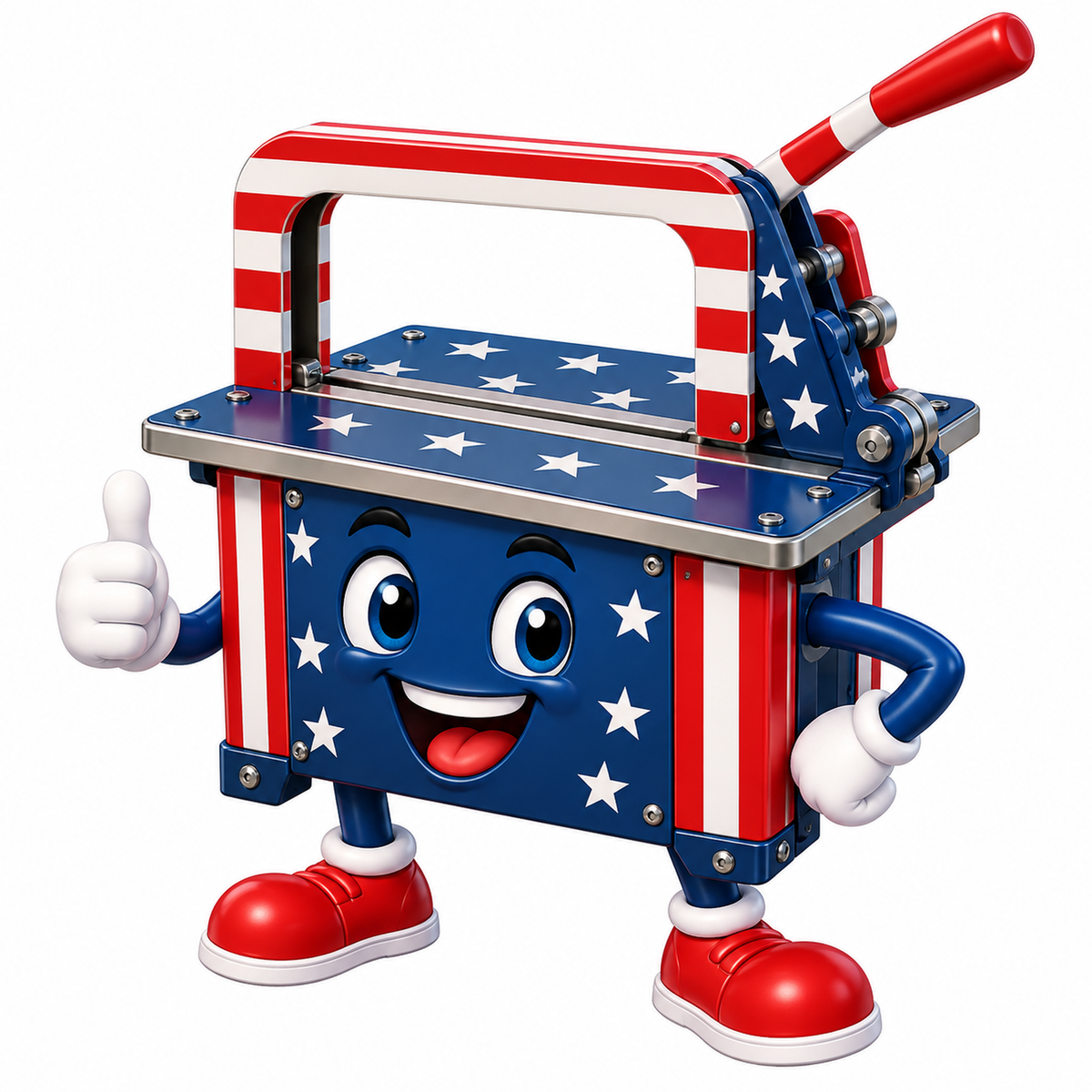 Patriotic Strapping Machine Mascot Vinyl Decal Stickers