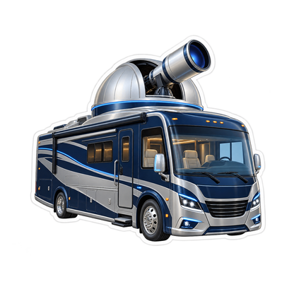 Telescope Blue Motorhome Art Vinyl Decal Stickers