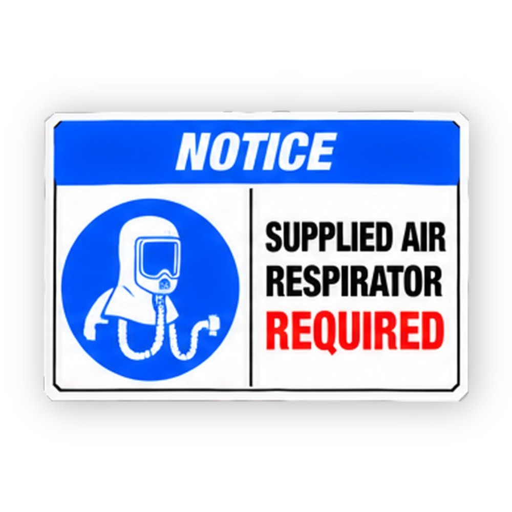 Blue Notice Supplied Air Hood Hose Panel Vinyl Decal Stickers