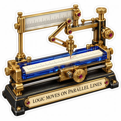 Gold Drawing Machine With Parallel Rulers Art Vinyl Decal Stickers