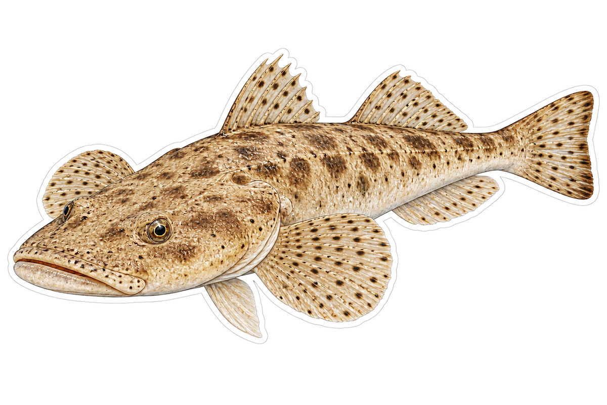 Pale Northern Sand Flathead Fish Vinyl Decal Stickers