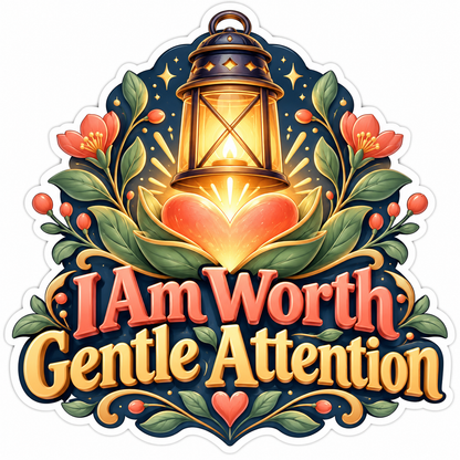 Lantern Heart Gentle Attention Quote Art Vinyl Decal Stickers