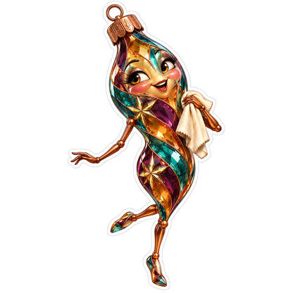 Faceted Christmas Ornament Dancer Art Vinyl Decal Stickers