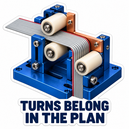Blue Roller Jig with Turns Belong in the Plan Vinyl Decal Stickers
