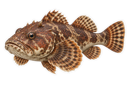 Brown Buffalo Sculpin with Fan Fins Vinyl Decal Stickers