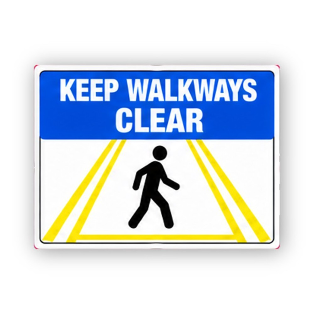 Blue Walkways Yellow Lines Figure Panel Vinyl Decal Stickers